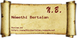 Némethi Bertalan névjegykártya